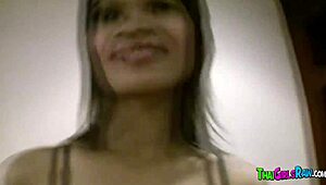 banging hot thai hooker hard in hotel room with her perky tits bouncing