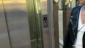 Blonde Slut Risks Public Deepthroat Swallow