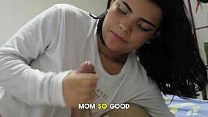Best friend pounds my 18-year-old stepsister's big ass tight pussy pov creampie while i watch close-up