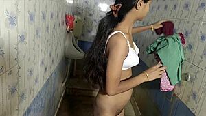 desi bhabhi blowjob devar bathroom licks balls deepthroat fucks hard