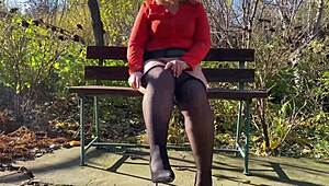 stepmom milf fingers wet pussy in pantyhose 💦😈