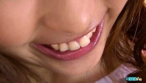this bitch grinned wide b4 huge load filled her mouth