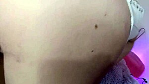 Latina stepmom's huge cameltoe cheats rough doggystyle with stepson double penetration slut