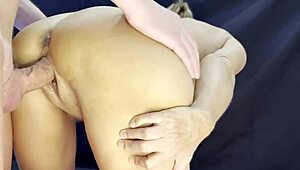 Stepmom trains as first-class slut with rough doggystyle creampie in classroom