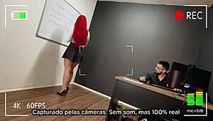 Secretary came in just to write on board but left ON HER KNEES blowjob