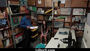 shoplifting teen seduced by older cop for garage doggystyle punishment