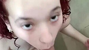 pov - hot redhead stepsis gets pounded wild in shower umm yeahh