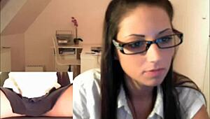 Cute Webcam Teen Sucks and Jerks Cock to Explosive Cumshot Finish