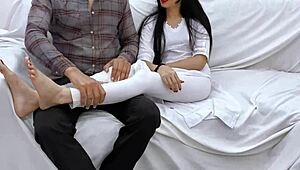 My heart races seeing mother-in-law's skinny waist and fat ass erection hits hard