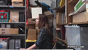 big tit stealing teen 18+ busted and hardcore fucked in office