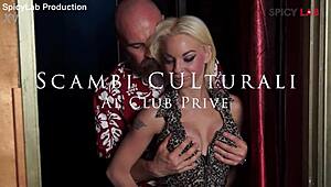 Blonde Swingers Fuck Anal Creampie in Night Club Heels