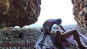 imagine flashing your pussy on nudist beach then risking public fuck and blowjob from stranger