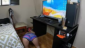 dude i caught my hot new stepmom masturbating her tight pussy in my room 😲 then she made me fuck her ass till creampie!!