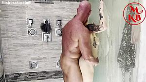 shower seduction drenches her in soaked teasing pussy play