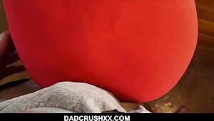 cute teen taylor sands seduces stepdad in stepmom's clothes for taboo kitchen pov pounding