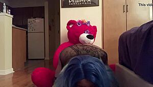 me grinding my ebony body on teddy's lap seductively feels naughty