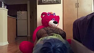 me grinding my ebony body on teddy's lap seductively feels naughty