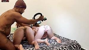 homemade interracial blowbang turns into bareback fucking two brazilian bbw sluts in apartment