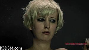 bound cutie squirms in tight ropes begging for rough bondage release