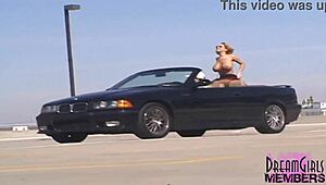 mindy's enormous tanned juggs flash risky outdoors in florida