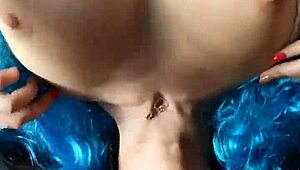 Fairy Fuckdoll with Blue Hair Takes Hard Mouth and Pussy Pounding on Beach