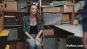 big tit stealing teen 18+ busted and hardcore fucked in office