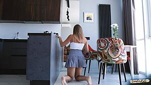 your cuckold girlfriend watches me ride you with dirty talk skirt humiliation