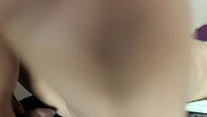 sexy curvy indonesian housewife with huge fat ass and natural tits rides oiled cock wet pussy creampie doggystyle