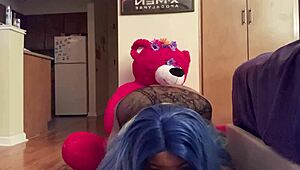me grinding my ebony body on teddy's lap seductively feels naughty