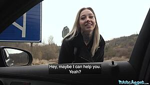 Hitchhiker In Fishnets Fucked Hard Outdoors And Indoors