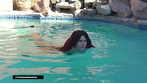 Slutty mermaid helenaprice deepthroats bbc outdoors in halloween roleplay till cum in mouth