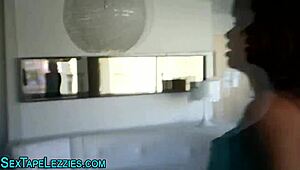 Homemade ebony teen 18+ in heels shows off big tits and lesbian reality play