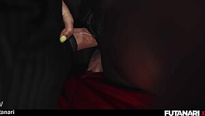 ohh f-fuck yeah black girl takin double penetration from them big dick futa girls squirtin everywhere