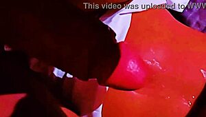 Monster cock pounds fuck doll pussy slow motion before massive cumshot explosion
