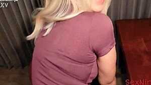 Office bimbo spreads legs for rough pounding and deep cock slamming after work shift ends