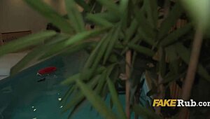 Italian Cutie Risks Poolside Casting Blowjob and Outdoor Fuck