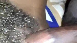 big cock stretches curly ebony's sweet narrow ass pussy deep and hard