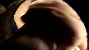 how does busty european handle massive bukkake facial in stockings?