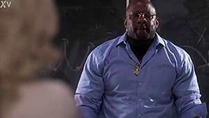 Naughty Emma Rosie deepthroats teacher's monster cock fully