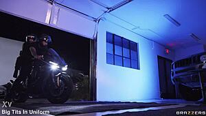 alexis fawx surprises husband in garage with latex boots and deepthroat action