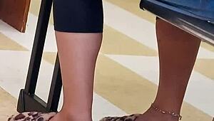 Hidden Ebony Lightskin Feet Candid Closeups V2