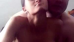 Step daddy sensually gropes petite step daughter's curves in full vid