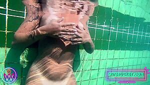 doesn't her puffy pussy look irresistible glistening wet underwater like that?
