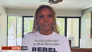 cute big tits black teen 18+ deepthroats big white cock in casting interview to book the gig