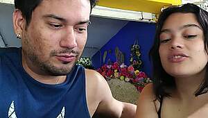 post party chat with petite brunette turns hardcore 😈💦