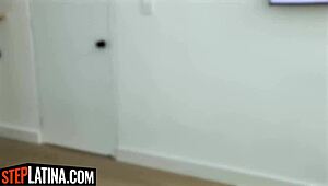 i watch my slutty latina stepdaughter sloppy suck stepdad's big cock while mom is away