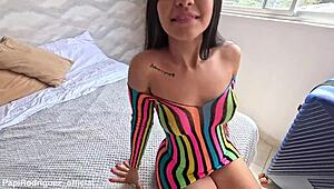 camila henao overpowers 18-year-old brunette girlfriend's perfect body in intense pov