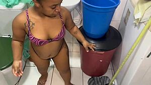 Anazinha's Petite Pussy and Tight Ass Fucked Hard by Huge Cock for First Time in Public Party