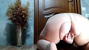 stepmom accidentally sends stepson her wet pantyhose masturbation video