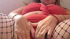 guided handjob session for paulinho with mature milf's huge tits and big pussy lips